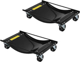 Garvee Car Wheel Dolly Jack Set Heavy-Duty Steel 1500LBS Capacity Mechanical Foot Pedal Auto Repair Tire Moving Set of 2 - Black