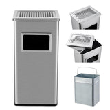 Garvee 7.9 Gallon/30 L Indoor Outdoor Trash Can, Commercial Garbage Can with Removable Inner Bucket, Stainless Steel Ashtray Metal Can, Waste Bin Container with Lid for Outside Patio