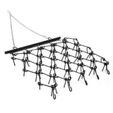 Garvee 4ft x 4ft Heavy Duty Drag Harrow with 1/2" Tines, Fixed Cylinder & Chain Link Mat for ATV, UTV, Lawn Tractor - Arena Leveling & Pasture Maintenance, Black - Black
