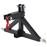 Garvee 3 Point Hitch Receiver 2" With Towing Hook For Category 1 Tractors, Quick Hitch Drawbar, Black, Heavy-Duty, 3000 lbs Capacity