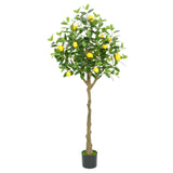 Garvee Artificial Lemon Tree 5 Ft Tall Faux Floor Plant with Pot for Indoor Outdoor Decor, Green and Yellow - 150Cm Lemon Tree