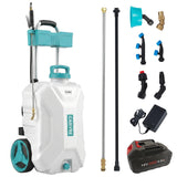 Garvee 10.5 Gallons Battery Powered Sprayer with Wheeled Cart, 18V 4Ah Electric Sprayer for Lawn Care, Adjustable 80PSI Pressure, Multiple Nozzles, Green