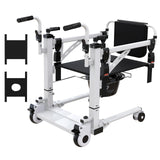 Garvee Patient Lift Transfer Chair Hydraulic Home Use Bathroom Wheelchair 180° Split Seat Portable Elderly Bedside Commode Chair