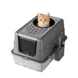 Garvee Stainless Steel Cat Litter Tray Durable Pet Accessory for Easy Cleaning - Deep Grey