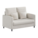 Garvee Loveseat Sofa 51" Comfy Teddy Small Loveseat Beige For Small Spaces Compact Design