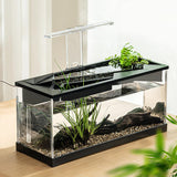 Garvee Aquarium Tank with Build-in Light, Water Pump, Ecological Cycle System, High Transparency Acrylic, Rectangular, Clear Cover