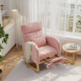 Garvee Modern Nursery Rocking Chair Boucle Upholstered Comfortable Rocker Recliner Pink 24.8"x29.5"x40.9" - Pink Lambswool Without Footrests