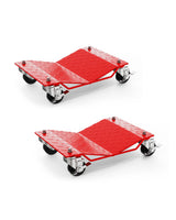 Garvee Car Wheel Dolly Set of 2, Heavy Duty 3000 LBS Capacity Tire Dollies, 360° Swivel Casters, Anti-Skid Plate, SUV Truck Trailer Garage, Black - Red