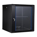 Garvee 12U Wall Mount Network Cabinet with Locking Glass Door & Removable Side Panels for IT/AV Equipment, 23.6 in Deep, Black