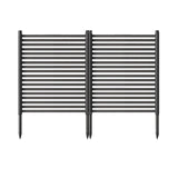 Garvee Outdoor Privacy Fence Panels Metal Rustproof No-Dig Design Decorative Pattern Connectable for Yard & Flower Bed 48"x71" Black - Black