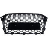 Garvee Front Honeycomb Grille For Audi A4 B8PA 2013-2016 European Model, Sporty Aggressive Design, Durable Black ABS Plastic, Glossy Black Frame