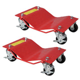 Garvee Red Car Dollies Set of 2, Heavy Duty Vehicle Wheel Dolly for Garage, 3000 LBS Capacity, 11.8x16x4.3 in, Red