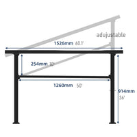 Garvee Aluminum Alloy Outdoor Hand Rails With Installation Kit For Concrete Porch Steps, 4-5 Steps, Black