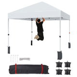 Garvee 10x10 Ft Outdoor Pop-Up Canopy Tent With Adjustable Legs And Wheeled Bag For Camping And Beach, Silver