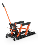 Garvee Hydraulic Motorcycle Lift Jack 1500Lb Capacity ATV Scissor Jack Adjustable Height 4.53-15.35 in Black - Orange