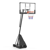 Garvee Basketball Hoop Outdoor Telescoping Adjust Handle 5.58-10 ft Portable Backyard Indoor, Enlarged Base, PC Backboard, Black