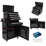 Garvee 5-Drawer Rolling Tool Chest With Detachable Top Toolbox For Garage Workshop, 20.2" L x 11" W x 40" H, Black