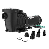 Garvee 1.5 HP Swimming Pool Pump 1100W Dual Voltage with Strainer Basket for Above and Ground Pool, 6500 GPH, Stainless Steel, Durable, Quiet Operation - Black