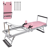 Garvee Professional Pilates Reformer Sitting Box Portable Accessory for Home & Studio Use 77.5" Pink with Black Cords