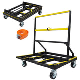 GARVEE 2200 lbs Drywall Cart Dolly, Foldable Panel Cart with Rubber Swivel Casters, Heavy Duty Sheetrock Plywood Glass Board Transport Trolley for Construction - Black+Yellow