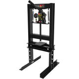 Garvee 6 Ton Hydraulic Shop Press H-Frame Adjustable Garage Floor Press With Pressure Gauge Black - Black