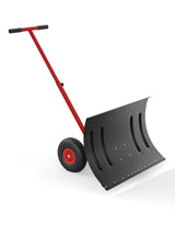 Garvee Snow Shovel With Wheels 30" Dual-Direction Polypropylene Blade 10" Anti-Skid Tires Ergonomic Adjustable T-Handle Heavy-Duty Snow Removal Tool Black - Black-B
