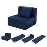 Garvee Folding Sofa Bed with Pillow Convertible Sleeper Chair Modern Futon Floor Couch 71.65x27.95x5.91 Inches Blue