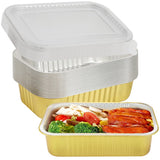 Garvee 20 Pack Aluminum Pans with Lids, 8.6x6x1.8 Inches, Food Containers for Baking, Cooking, Cakes, Casseroles, Durable Silver