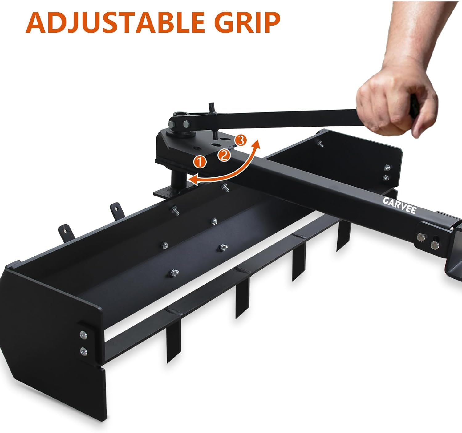Garvee 42" Tow Behind Box Scraper Lawn Tractor Attachments with Tractor Box Blade Hitch Tow Fit for ATV UTV, Black