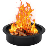 Garvee Fire Pit Ring 45-Inch Outer/39-Inch Inner Diameter, Heavy Duty Steel, Outdoor Backyard Bonfire, Black, 10 Inch Height
