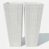 Garvee 2 Pack Large Planters for Indoor and Outdoor Use, 32 Inch Tall, White, with Removable Liners for Trees and Flowers - White