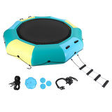 Garvee Inflatable Water Trampoline 10FT 15FT Floating Water Trampoline for Adults Lake Pool Ocean with Ladder Ropes Pump Anchor Bags