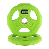 Garvee 2-Inch Rubber Coated Weight Plates Set - Color Coded Cast Iron Bumper Plates for Home Gym & Barbell Training - 2.5-45 Lbs - #25Lbs*2 Green