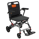 Garvee Lightweight Foldable Transport Wheelchair for Adults with Removable Flip Armrests and Swing Footrests, Portable Travel Chair with Hand Brakes, Compact and Durable Aluminum Alloy Frame, Black