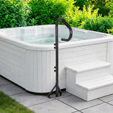Garvee 35''-57'' Hot Tub Handrail with 360° Swivel, Anti-Slip Foam Grip, Heavy-Duty Steel, Universal Fit for Swim Spa and Pool, Black