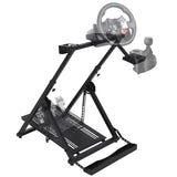 Garvee Foldable Sim Racing Wheel Stand Carbon Steel X-Type Adjustable Height Seat Slot Drink Holder Compatible Xbox PS5 PC Racing Games