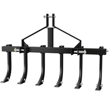 Garvee Plow Scarifier Implement, Removable Tractor Cultivator with 6 Scarifier Shanks, 48 Inches, 3 Point Tiller for CAT-0 & CAT-1 ATV/UTV