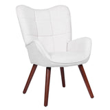 Garvee Modern Dining Room Chairs Mid Century Upholstered Kitchen Chairs White - White