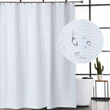 Garvee White Shower Curtain Waffle Woven Polyester Fabric Bathroom Extra Long 72x84 Inch - White