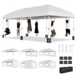 Garvee 10'x20' Heavy Duty Party Tent Commercial Canopy with 6 Removable Sidewalls for Outdoor Events, Patio, Backyard, Waterproof, Adjustable Height