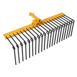 Garvee 48" Durable Pine Straw Rake With Steel Spring Landscape Rake, Fits 2" Receiver For Lawn Tractors/ATV/UTV, Yellow - Yellow