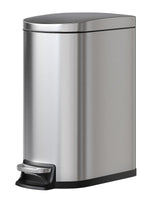 Garvee 13 Gal Stainless Steel Kitchen Trash Can with Lid, Slim Rustproof Garbage Can, Large Step-on Metal Trash Bin, Silver, 50L - Silver