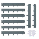 Garvee Galvanized Steel Landscape Edging 8-Pack with Stakes for Yard Pathway & Flower Beds, Flexible Metal Edging, Durable Weather-Resistant Steel - 39*8.15Inch 8-Pack Dark Gray