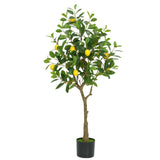 Garvee Artificial Lemon Tree 4 Ft Tall Fake Plant in Pot, Indoor Outdoor Decorative Citrus Tree, Green Yellow - 120Cm Lemon Tree