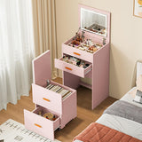 Garvee SP-VC-3 In 1 Vanity Pink Makeup Organizer Compact Mirror - Pink