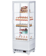 Garvee Commercial Refrigerator Display Case 4.2 Cu.FT Single-Door Countertop Pastry Display Case with LED Lighting Double-Layered Glass for Bakery Cafe 15in L x 16.9in W x 48.8in H