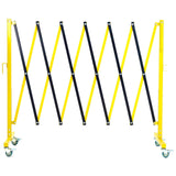 Garvee Industrial Expandable Metal Barricade 11.8 ft Portable Safety Barrier Yellow Black for Construction and Traffic Control