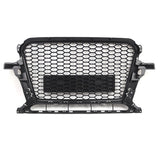 Garvee Front Honeycomb Grille RS Style For Audi Q5 SQ5 2013-2017 Glossy Black ABS Perfect Fit Direct Replacement Aggressive Look
