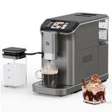 Garvee 20 - Bar Fully Automatic Espresso Machine - Touch Screen, Built - in Frother, Milk Container (Grey) - Grey