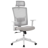 Garvee Office Chair 350lbs Ergonomic Desk Chair with Adjustable Lumbar Support, Headrest, Flip-Up Arms, Mesh, Black - White+Gray